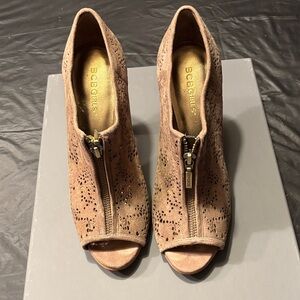 BCBGeneration Brown Cut-Out Ankle Booties